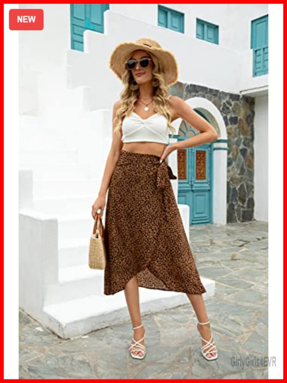 100% Polyester Chiffon High Low Wrap Midi Skirt - Beach Cover Up